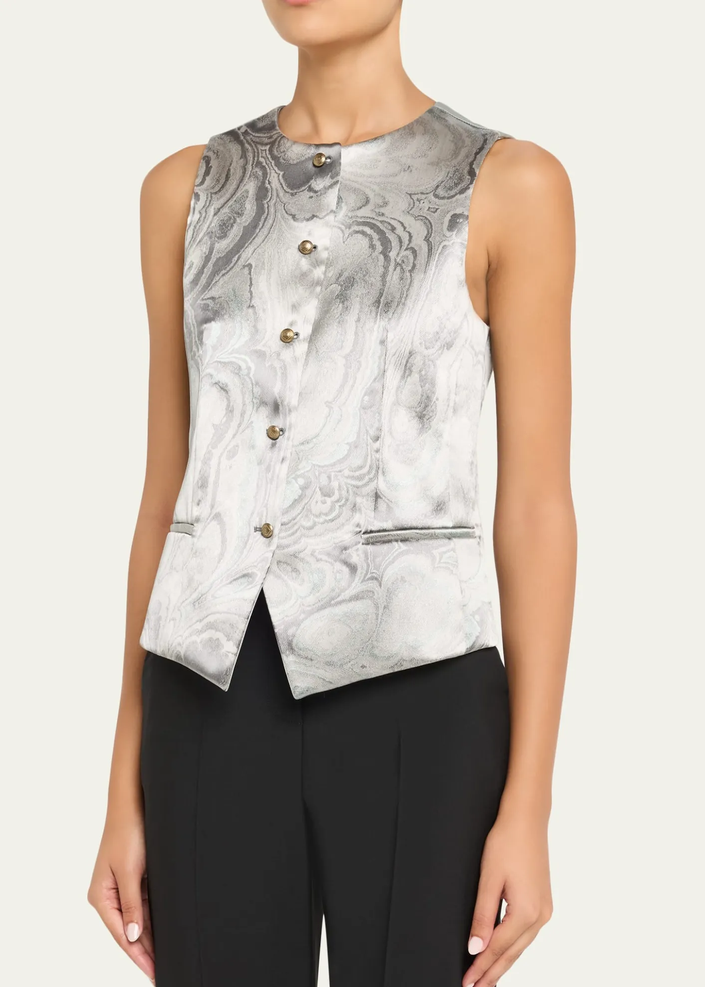 Giorgio ArmaniWatercolor-Print Slim Waistcoat
