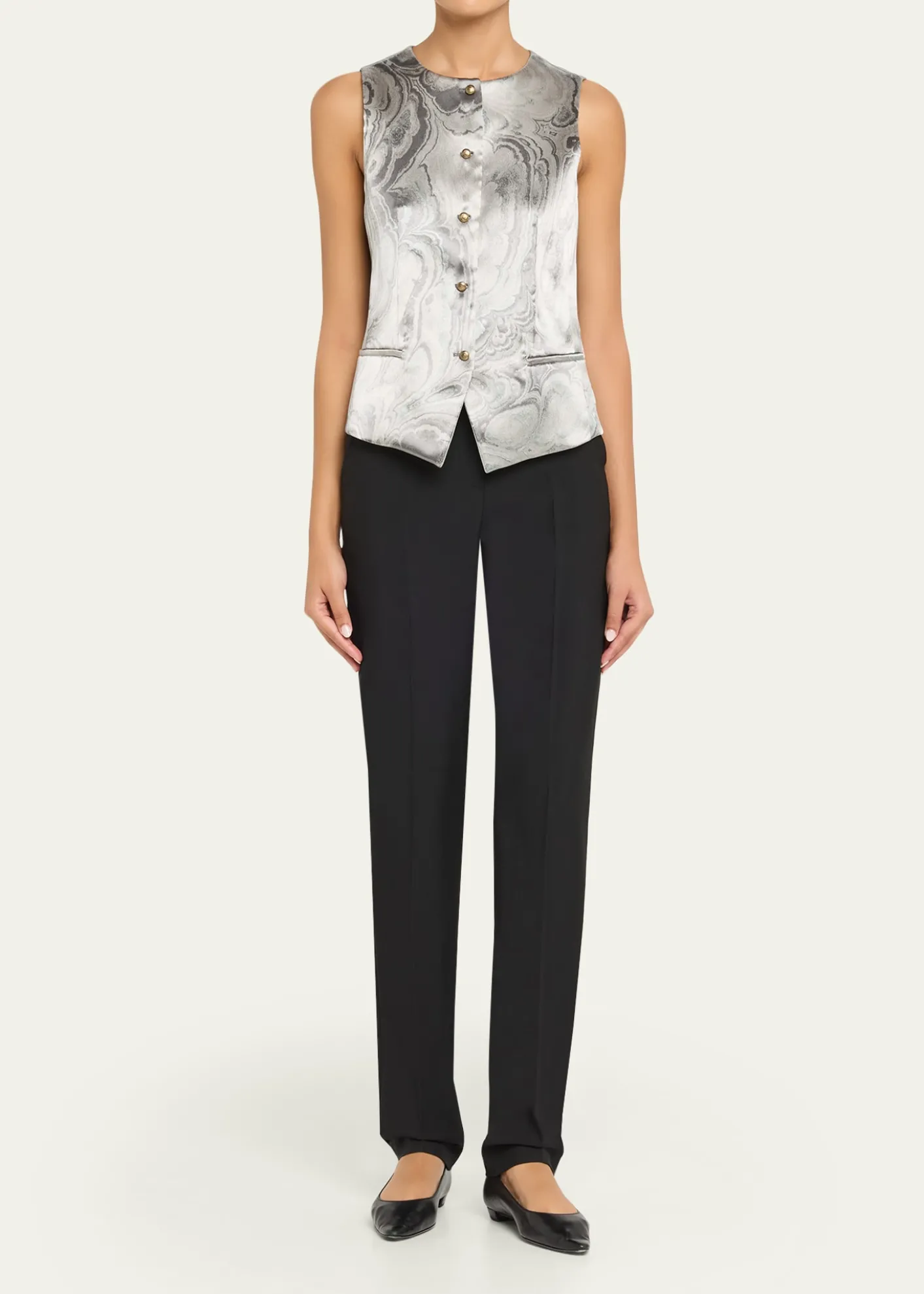 Giorgio ArmaniWatercolor-Print Slim Waistcoat