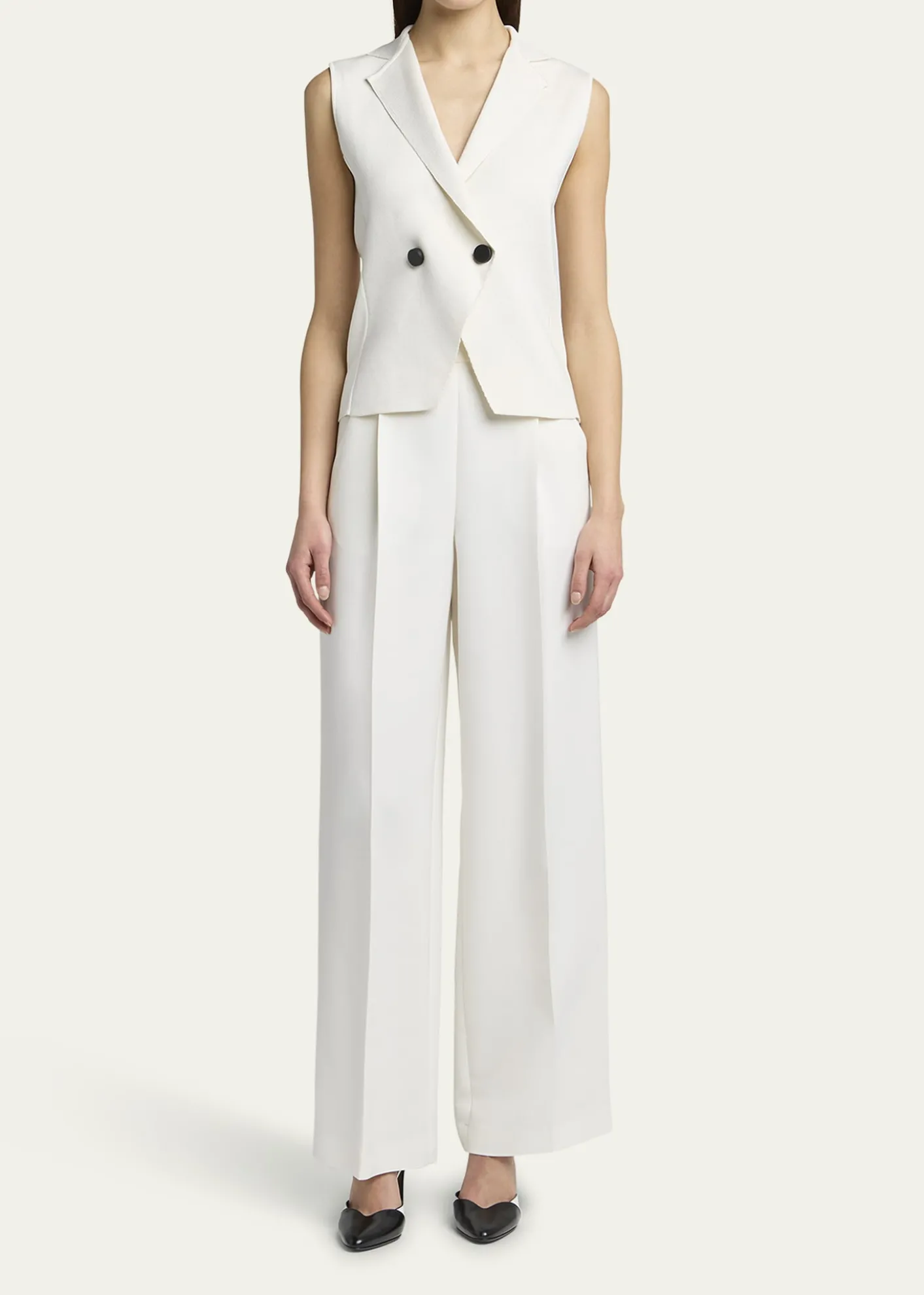 Giorgio ArmaniWide Leg Silk Cady Trousers