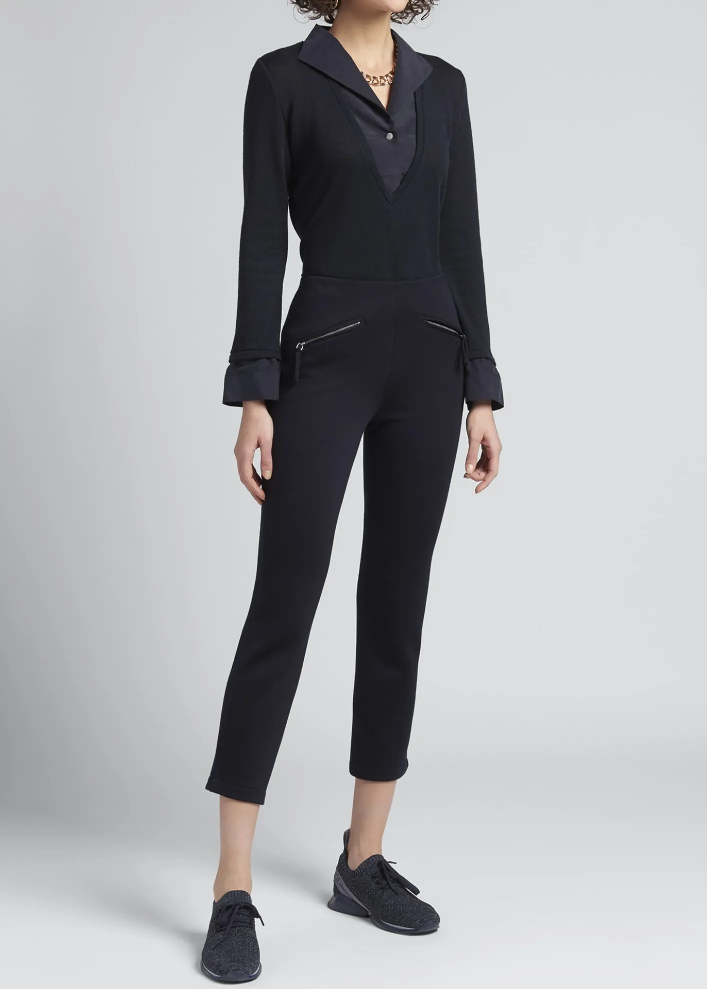 Giorgio ArmaniWool Trompe L'oeil V-Neck Top