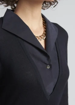 Giorgio ArmaniWool Trompe L'oeil V-Neck Top