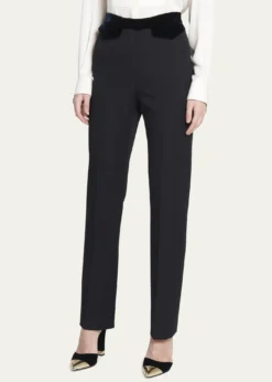 Giorgio ArmaniWool Tuxedo Pants with Velvet Details