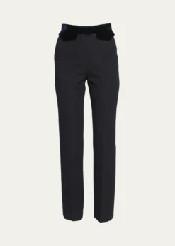 Giorgio ArmaniWool Tuxedo Pants with Velvet Details