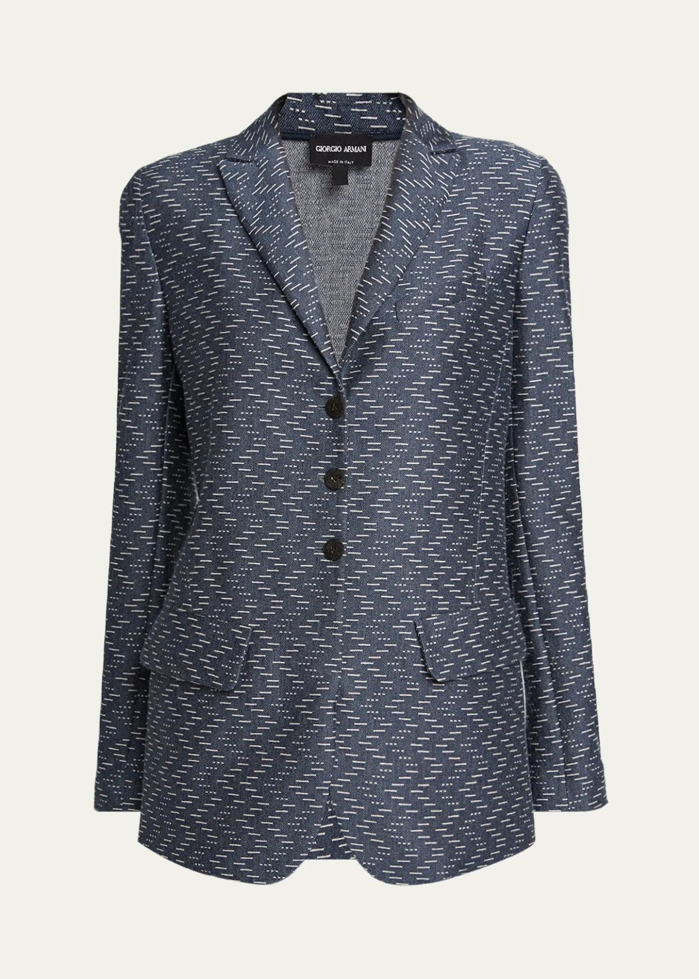 Giorgio ArmaniZigzag Jacquard Cashmere Single-Breasted Jacket