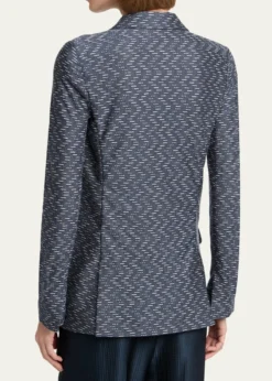 Giorgio ArmaniZigzag Jacquard Cashmere Single-Breasted Jacket