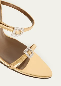 Giuseppe ZanottiMetallic Leather Ankle-Strap Sandals