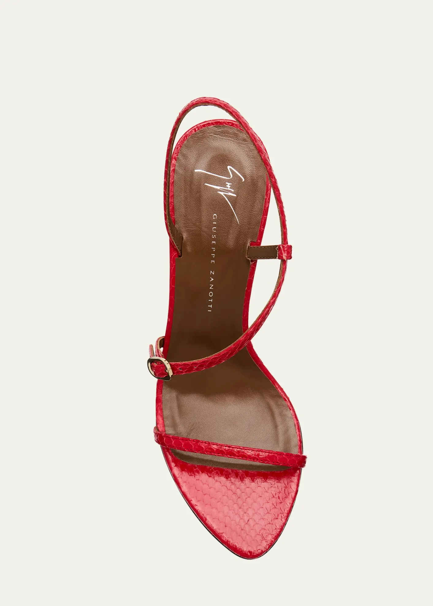 Giuseppe ZanottiSnakeskin Ankle Strap Stiletto Sandals