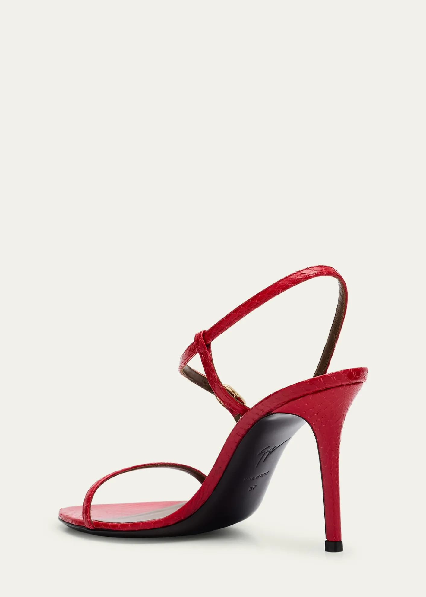 Giuseppe ZanottiSnakeskin Ankle Strap Stiletto Sandals