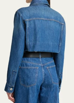 GivenchyCropped Raw-Edge Cotton Denim Jacket