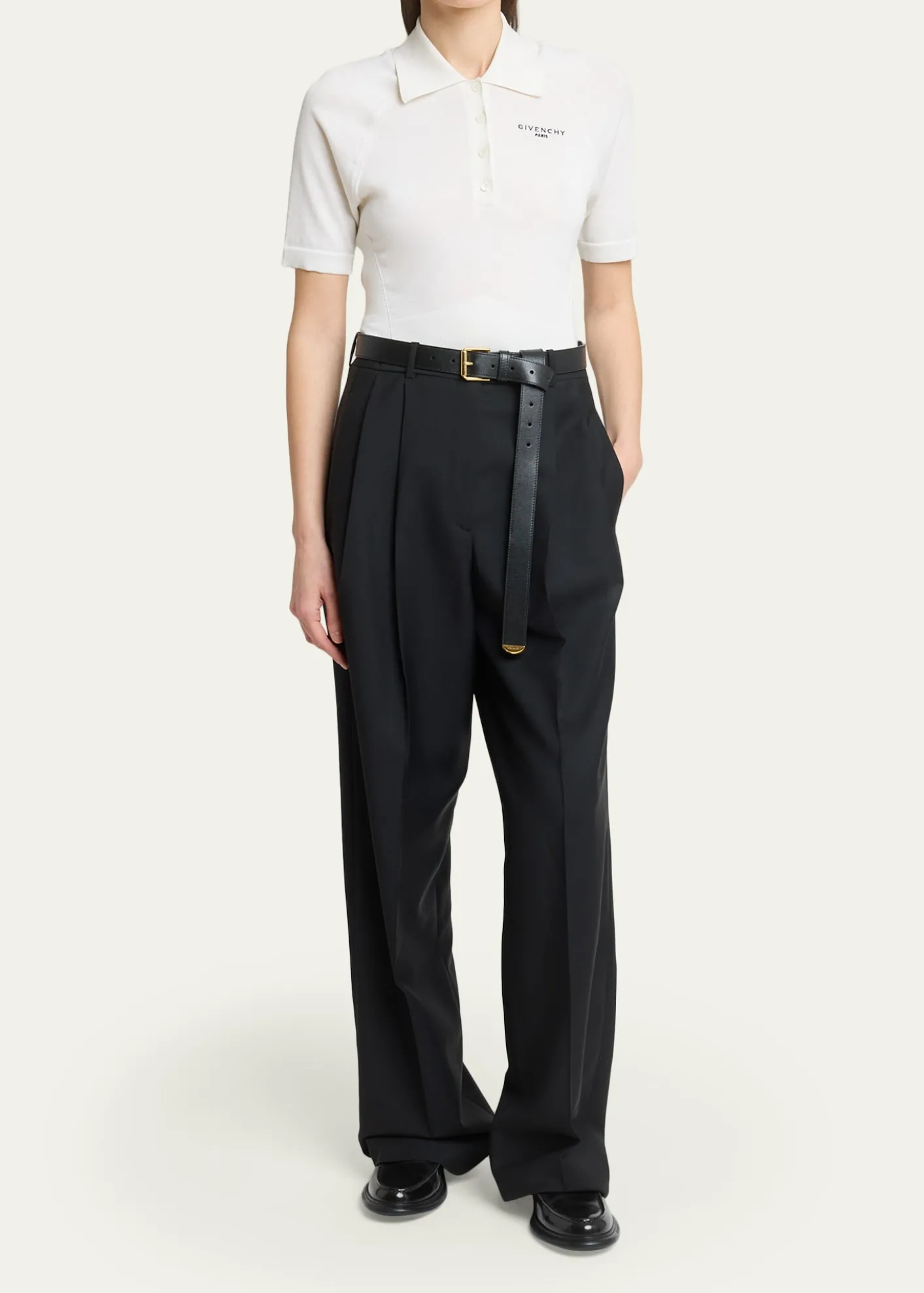 GivenchyCropped Short-Sleeve Polo Shirt