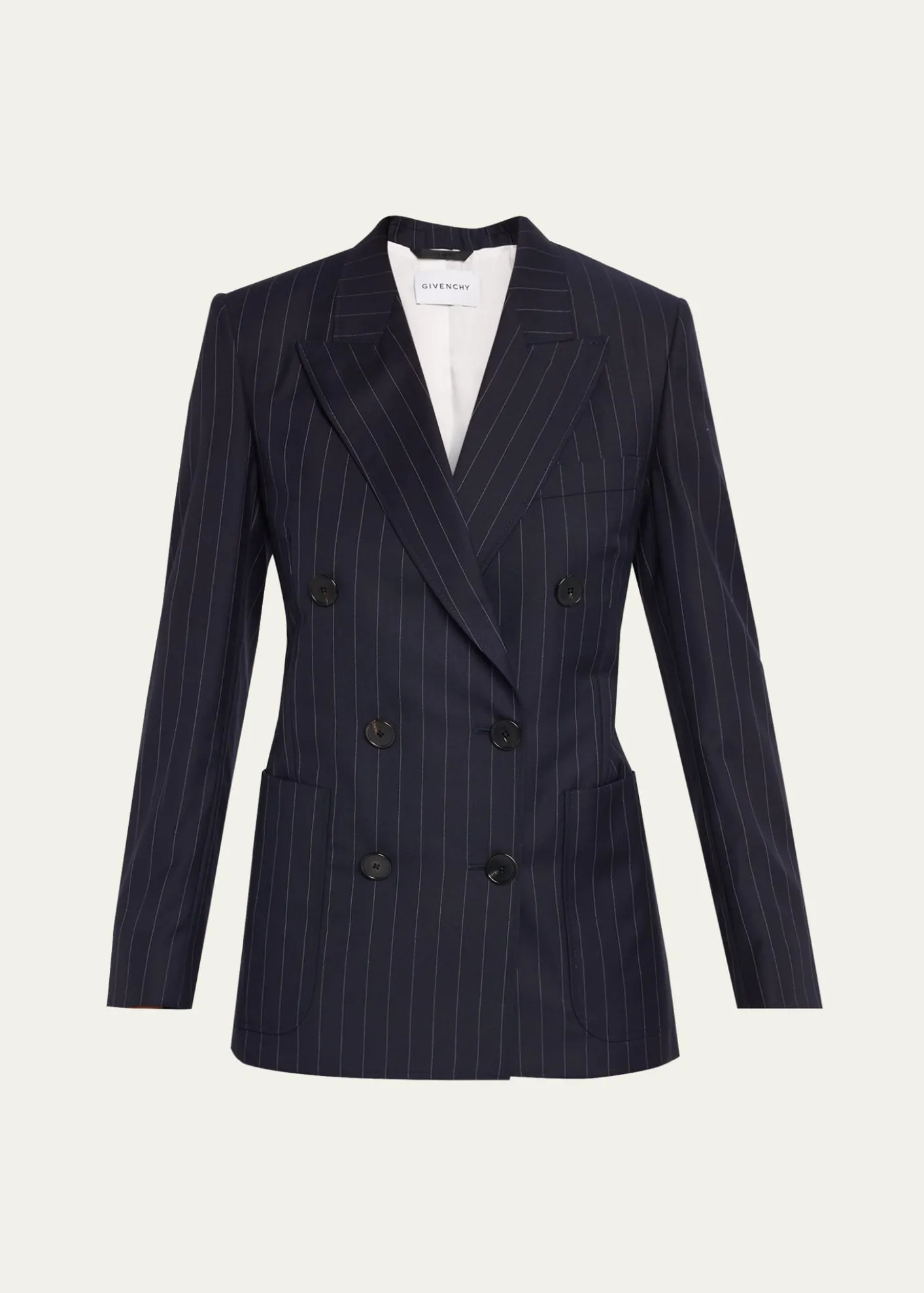 GivenchyDouble-Breasted Pinstripe Wool Jacket