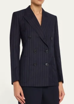 GivenchyDouble-Breasted Pinstripe Wool Jacket