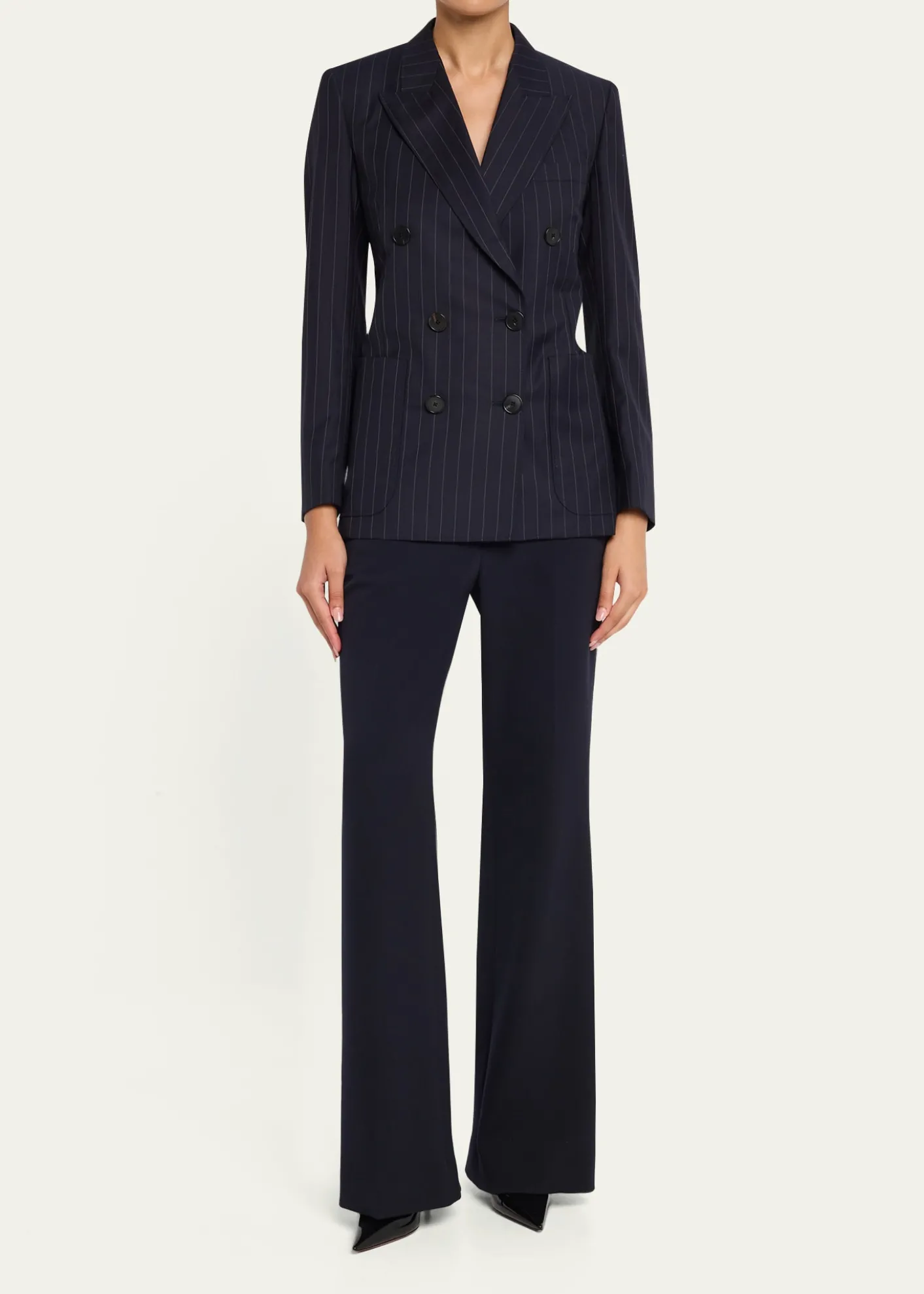 GivenchyDouble-Breasted Pinstripe Wool Jacket