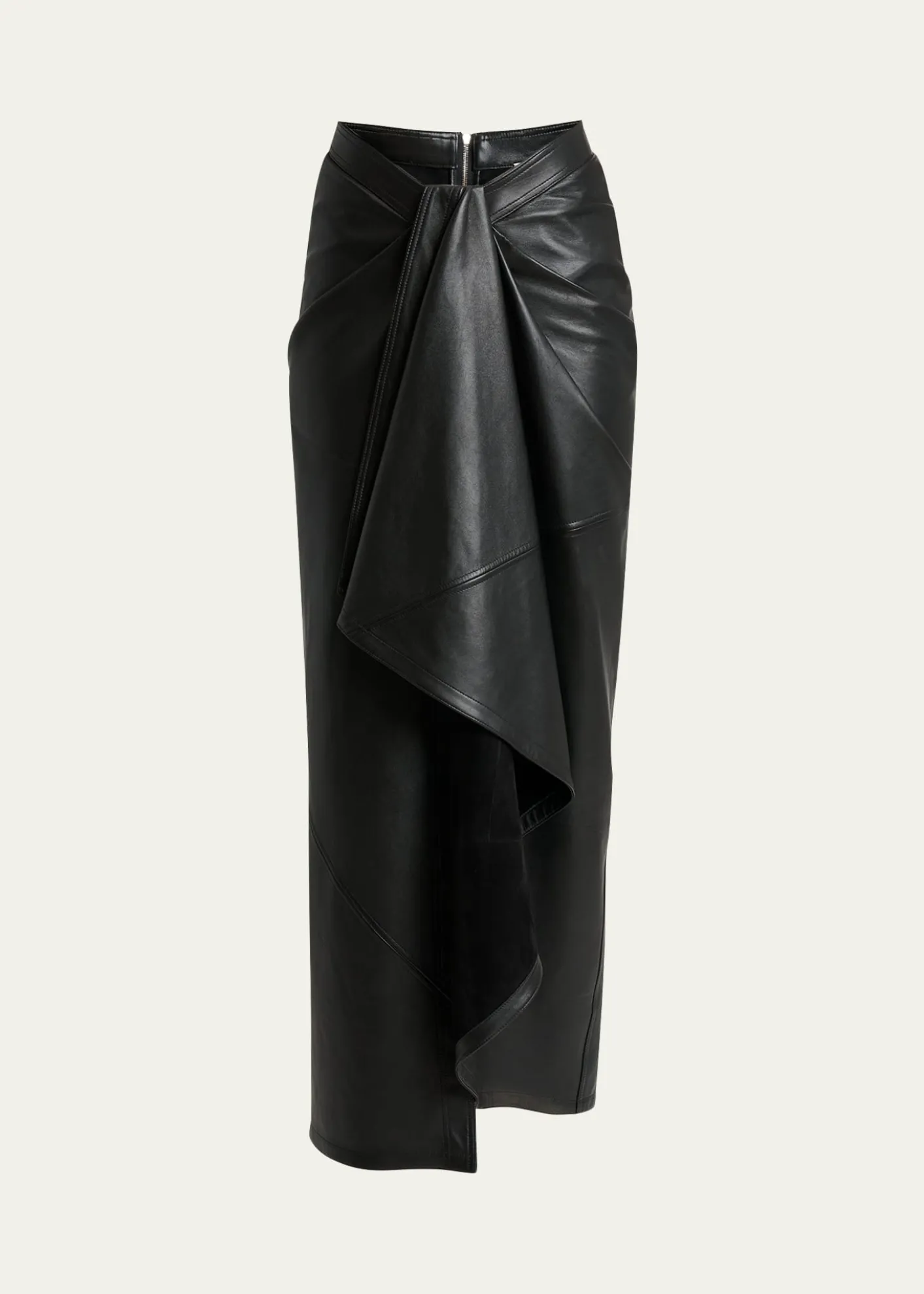 GivenchyDraped Leather Maxi Skirt