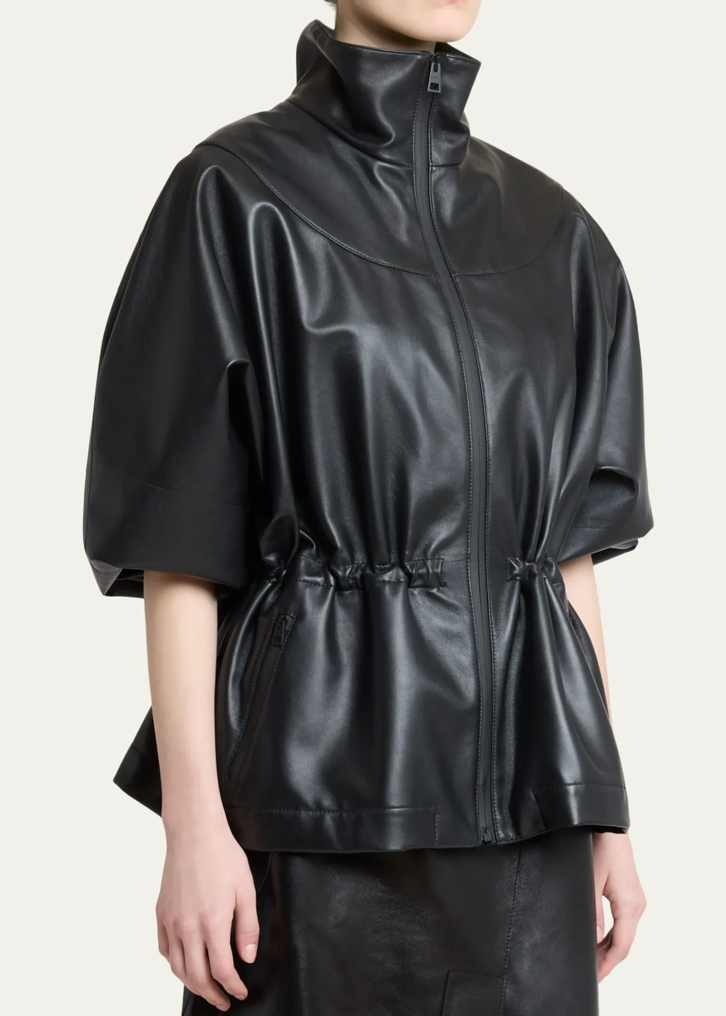 GivenchyLeather Drawstring Tracksuit Jacket