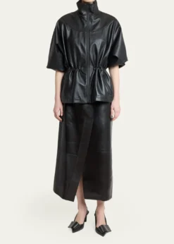 GivenchyLeather Drawstring Tracksuit Jacket