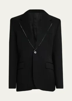 GivenchyMen's Fitted Wool Raw-Edge Two-Button Blazer