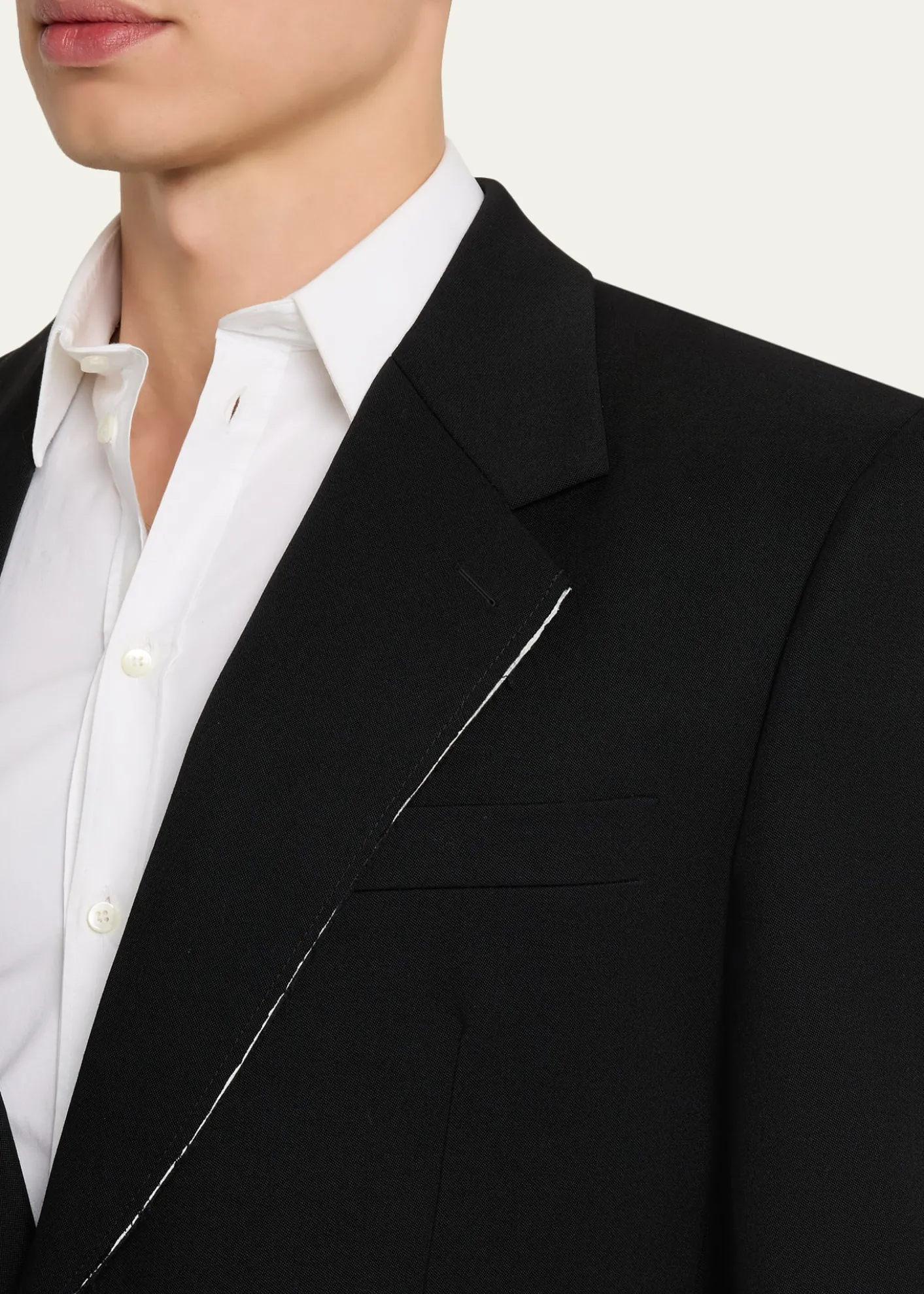 GivenchyMen's Fitted Wool Raw-Edge Two-Button Blazer