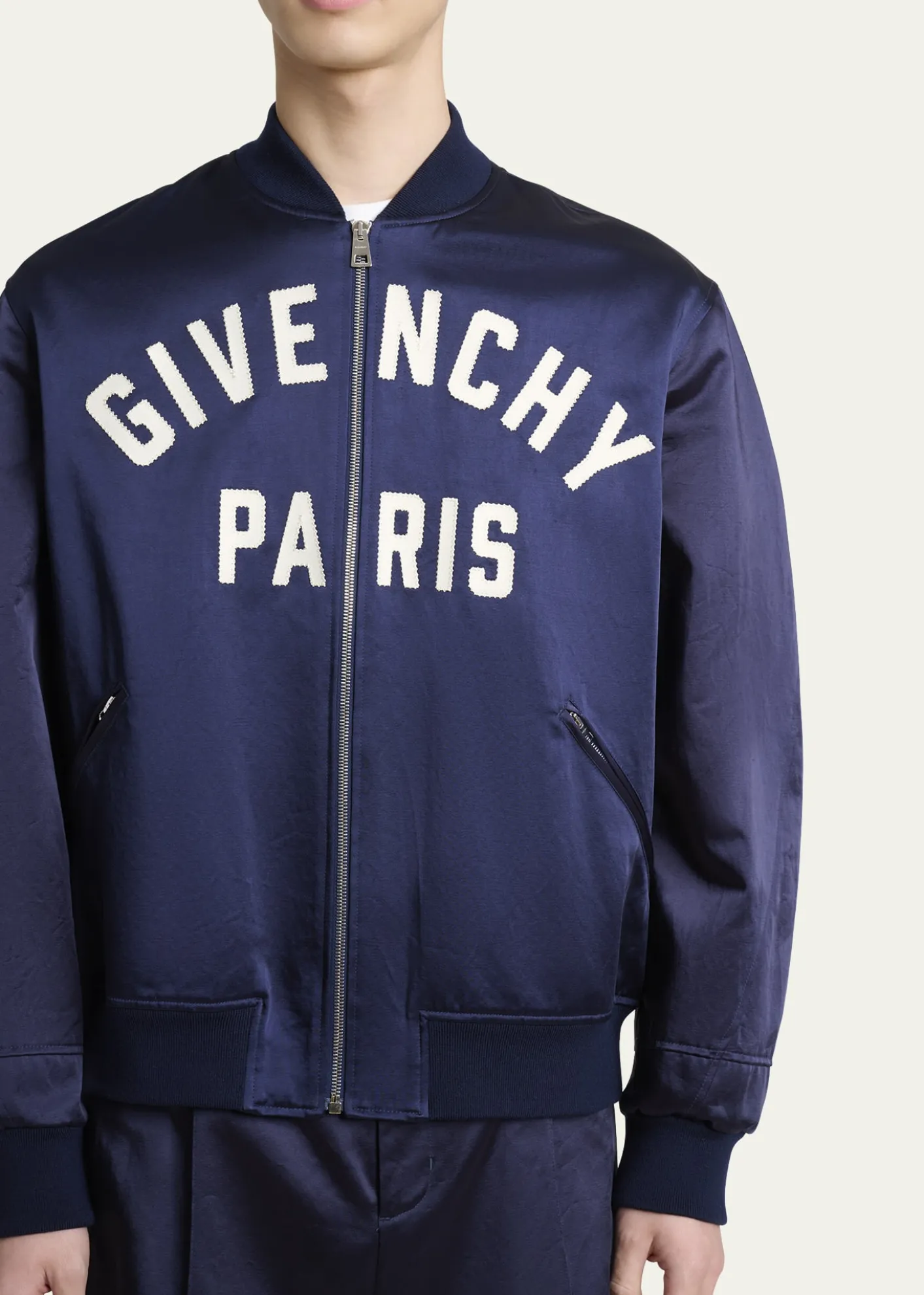 GivenchyMen's Satin Logo Bomber Jacket