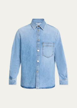 GivenchyMen's Stone-Washed Denim Shirt