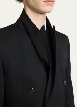 GivenchyMen's Wool Gabardine Double-Breasted Jacket