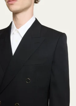 GivenchyMen's Wool Gabardine Double-Breasted Jacket