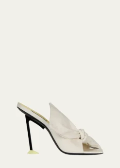 Givenchy95mm Bow Leather Mule Sandals