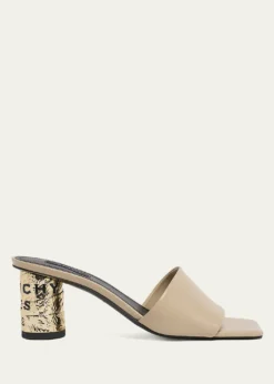 Givenchy65mm Logo Heel Leather Mule Sandals