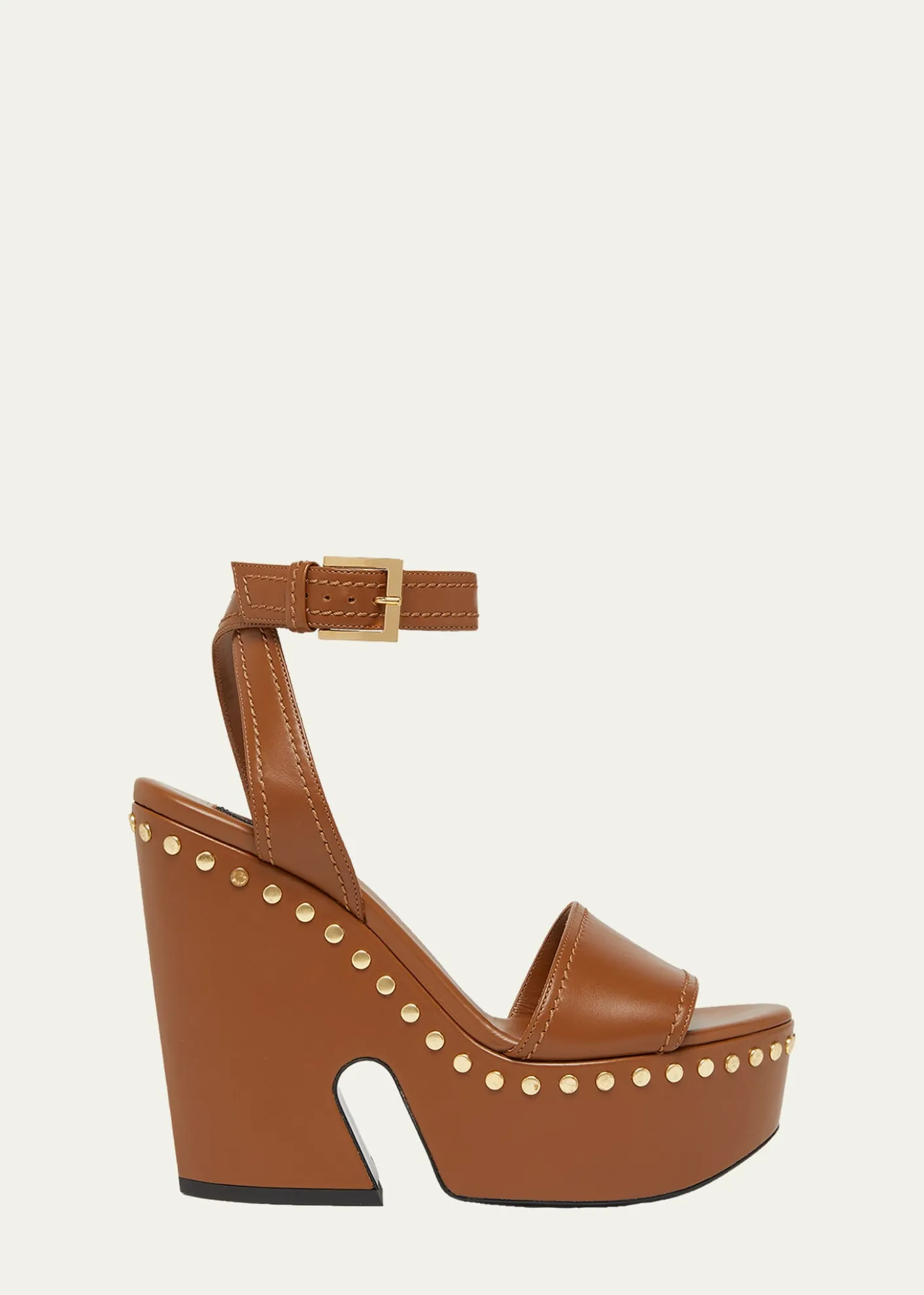 Givenchy95mm Platform Leather Clog Sandals