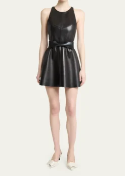 GivenchyRacerback Mini Leather Dress