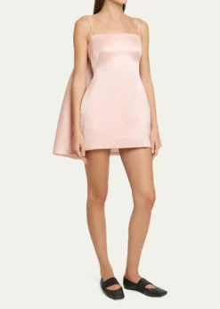 GivenchySliced Cape Satin Mini Dress