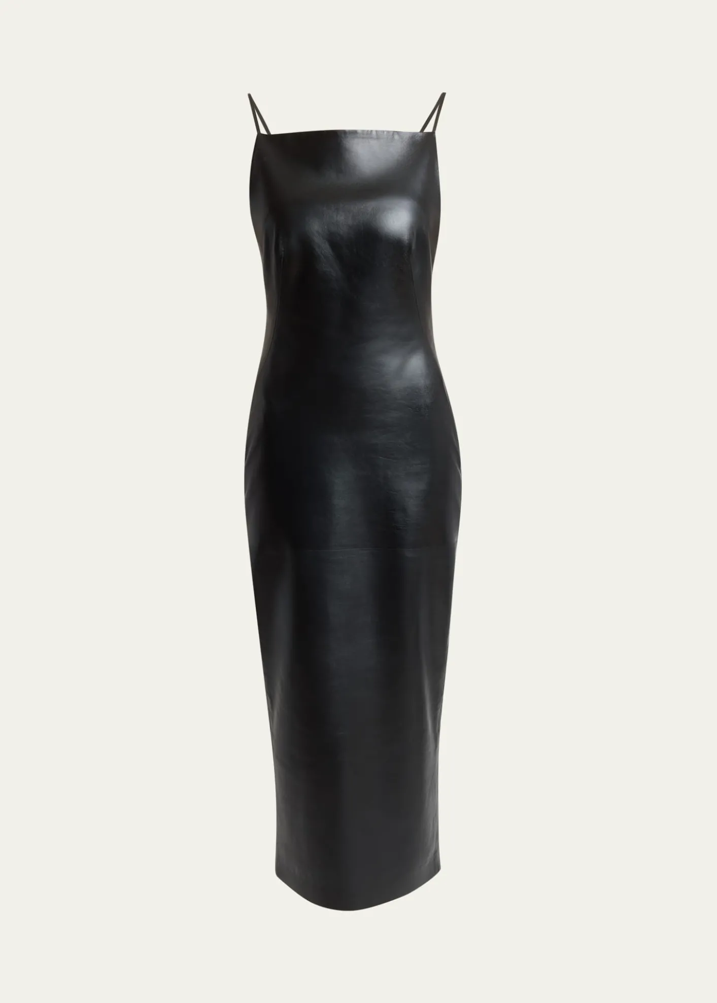 GivenchySliced Midi Leather Dress