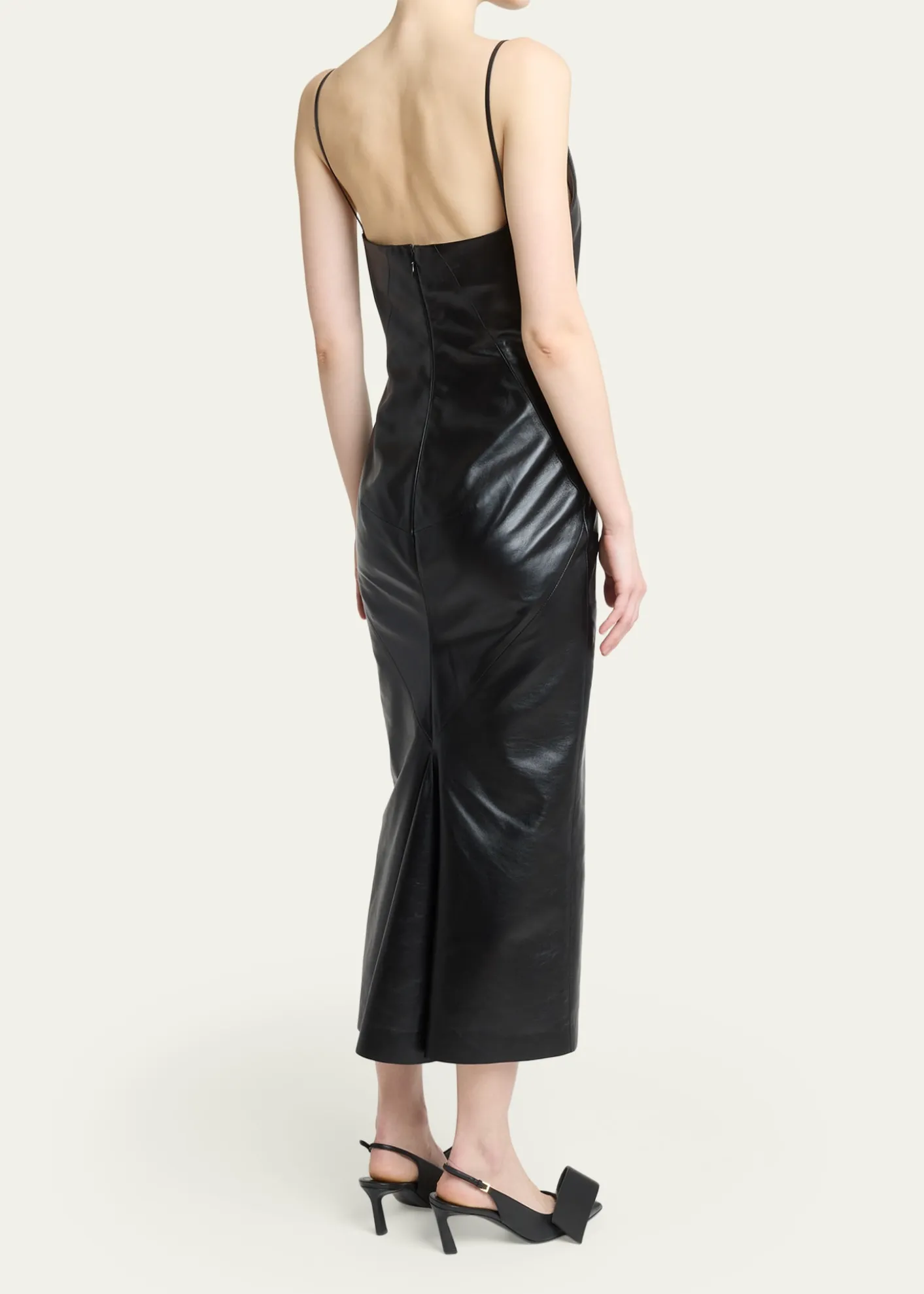 GivenchySliced Midi Leather Dress