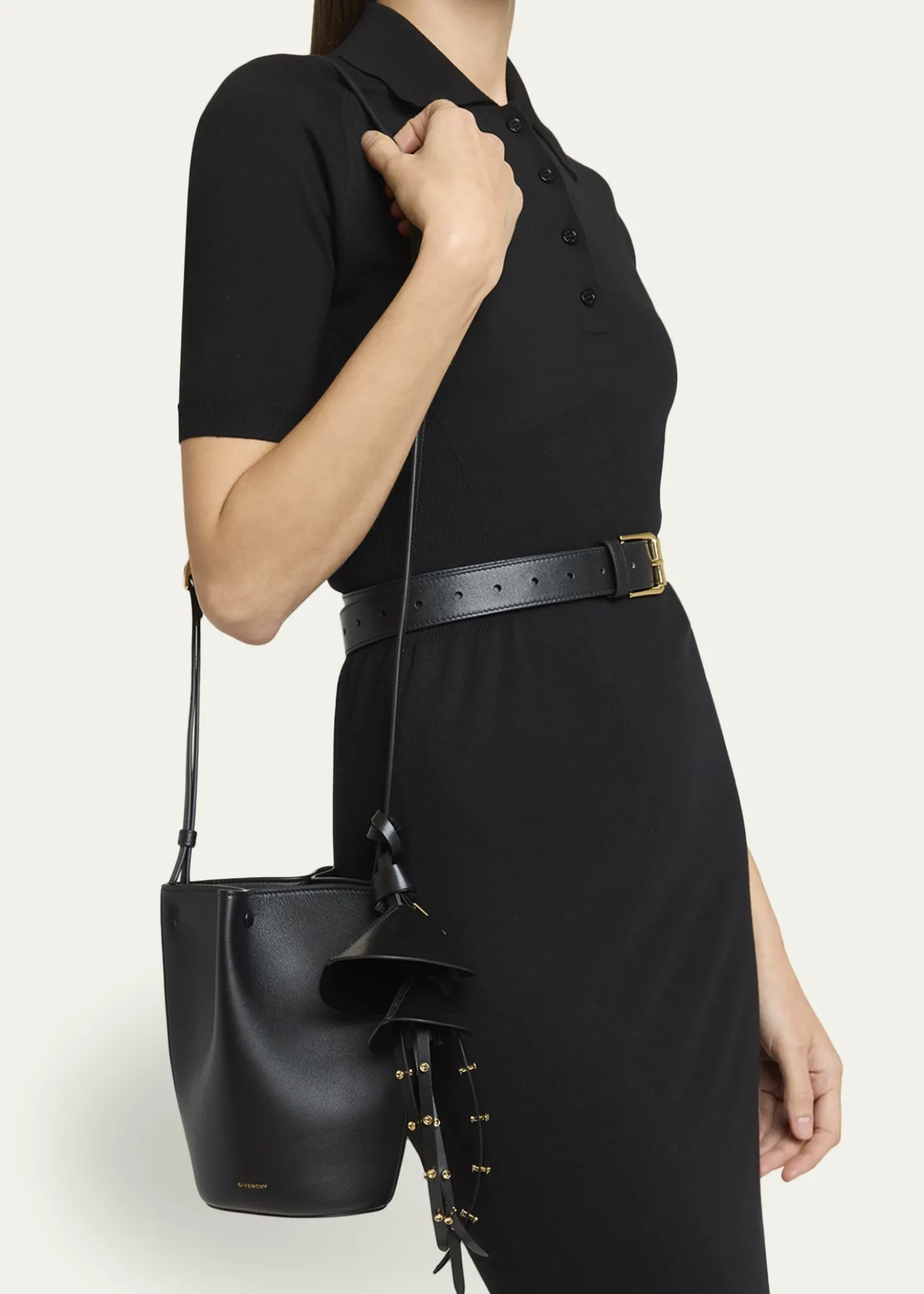 GivenchySnap Nano Leather Bucket Crossbody Bag