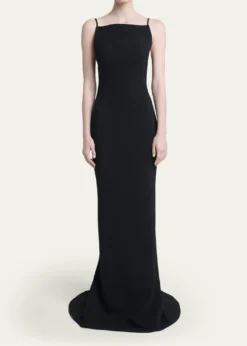 GivenchySquare-Neck Trumpet Gown