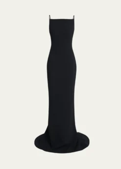 GivenchySquare-Neck Trumpet Gown