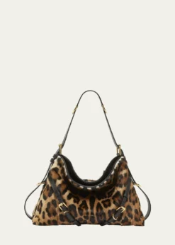 GivenchyVoyou Medium Leopard-Print Goat Hair Shoulder Bag