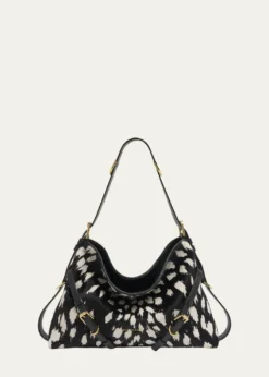 GivenchyVoyou Medium Snow Leopard-Print Calf Hair Shoulder Bag