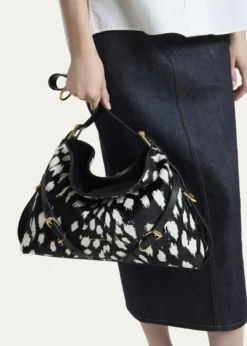 GivenchyVoyou Medium Snow Leopard-Print Calf Hair Shoulder Bag