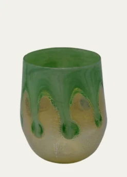 4 GLASS MURANOGoccia Emerald Green Drinking Glass, 10 oz.