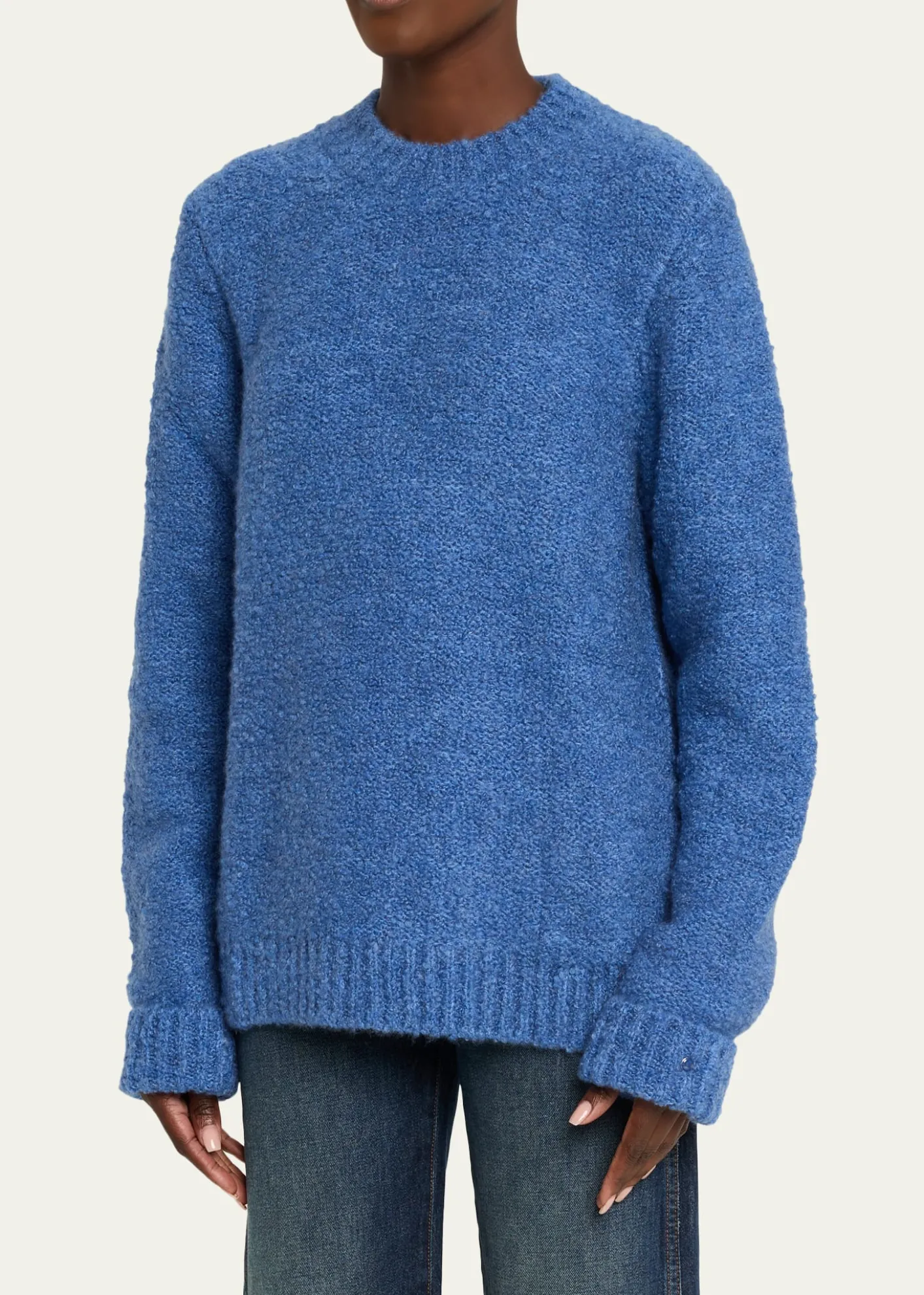 God's True CashmereCashmere Boucle Knit Crewneck Sweater