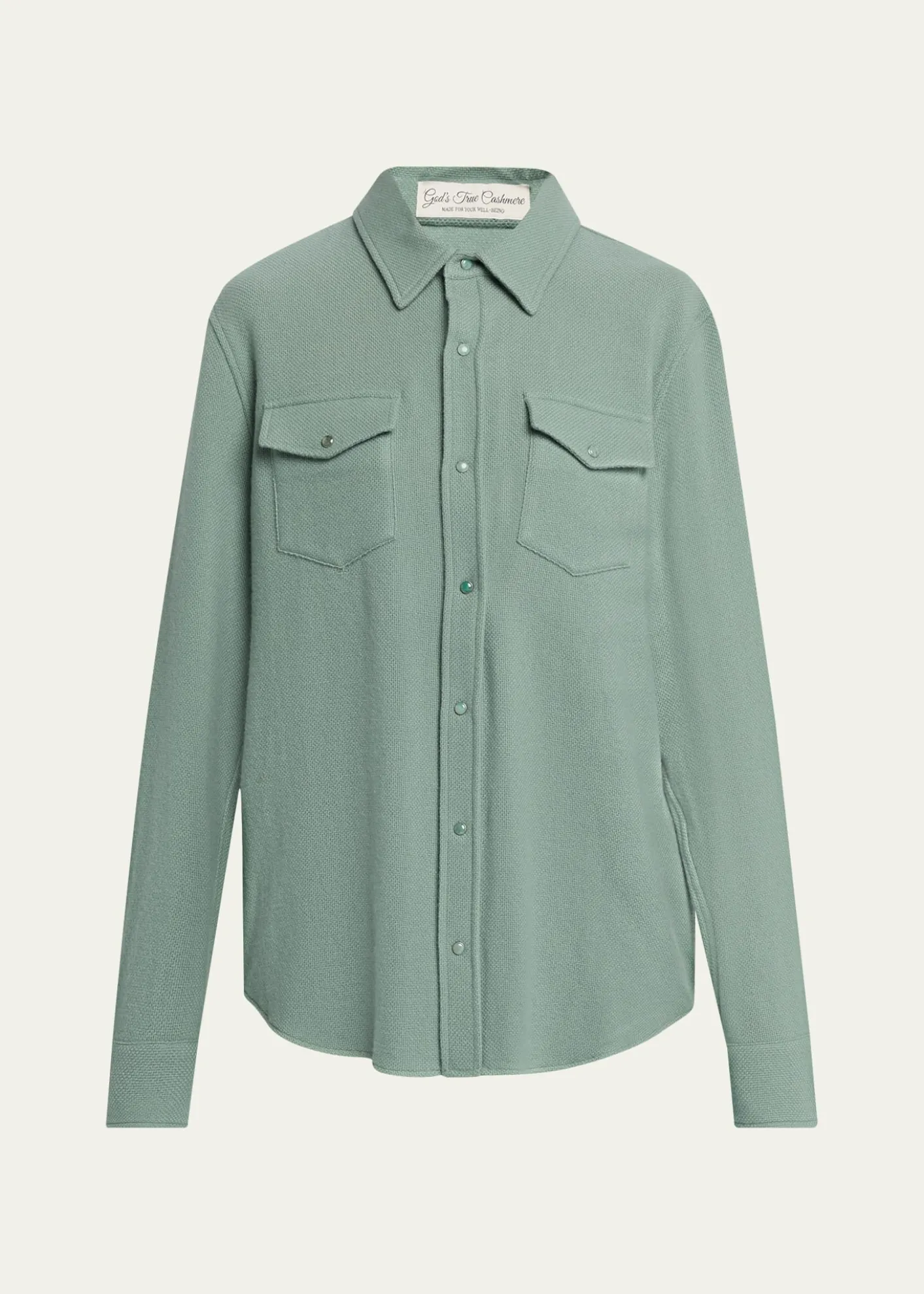 God's True CashmereCashmere Button-Front Shirt
