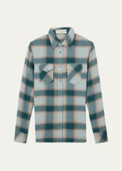 God's True CashmereCashmere Plaid Two-Pocket Button-Down Shirt