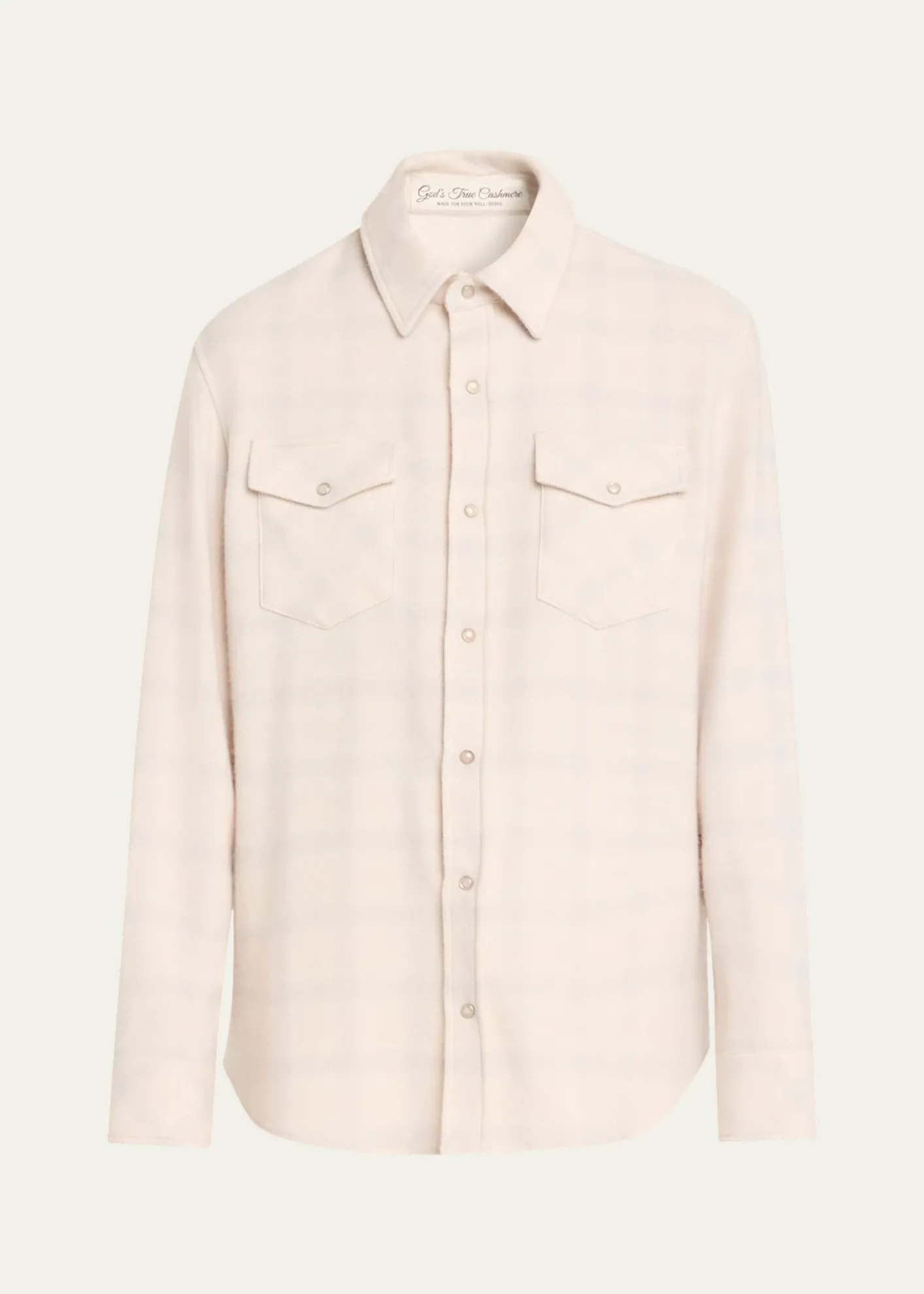 God's True CashmereClarity Ombre Plaid Cashmere Flannel Shirt