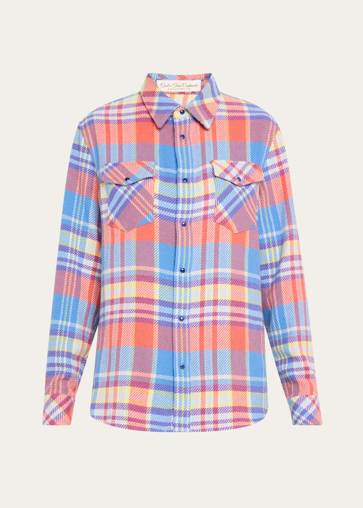 God's True CashmereCreator Tartan Cashmere Button-Down Shirt