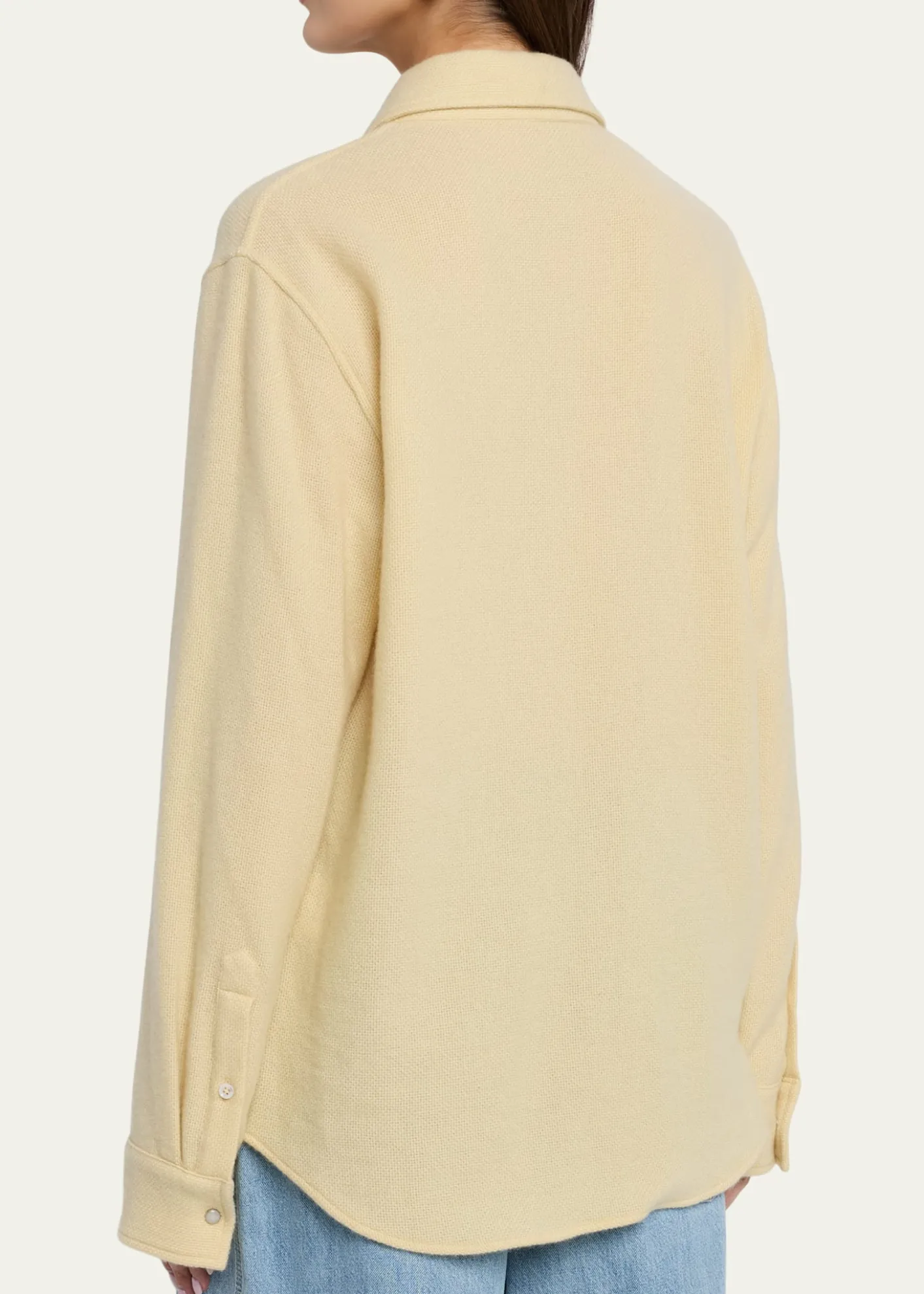 God's True CashmereDaffodil Solid Cashmere Button-Front Shirt