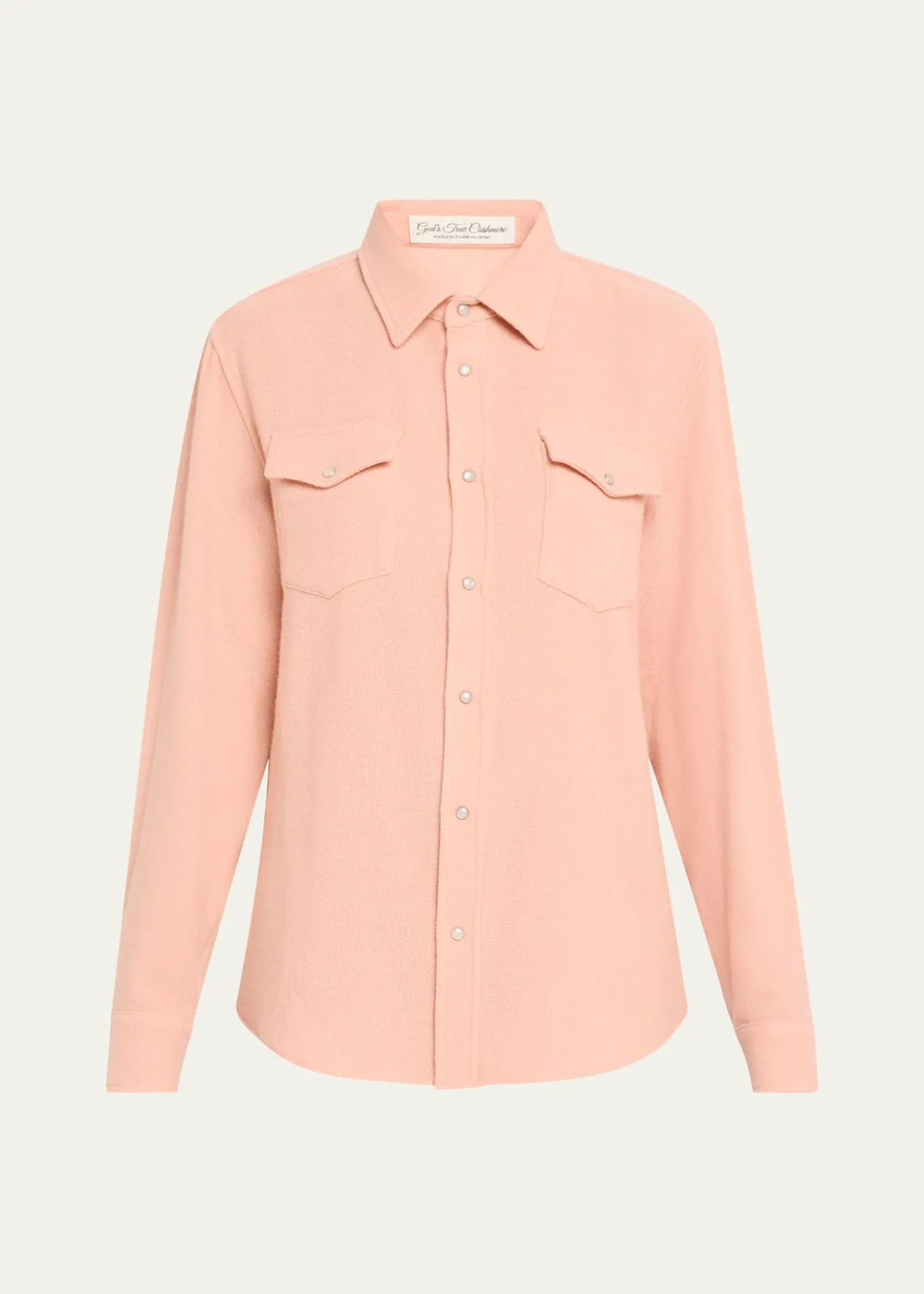 God's True CashmerePeach Blush Cashmere Button-Down Shirt