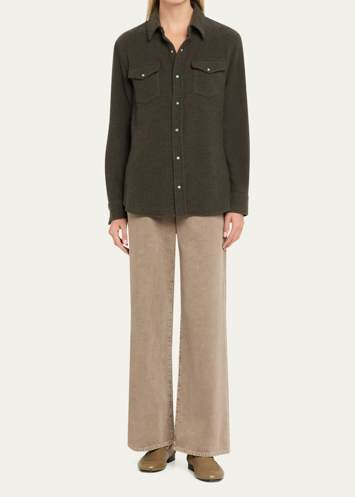 God's True CashmereSable Solid Cashmere Flannel Shirt