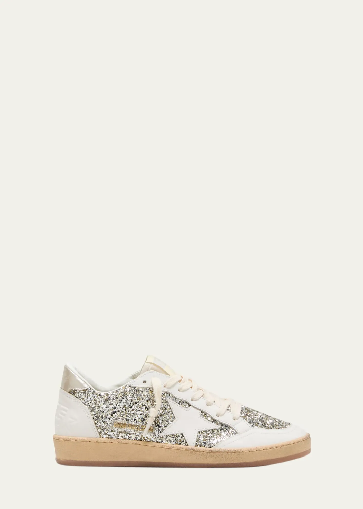 Golden GooseBall Star Glitter Leather Low-Top Sneakers