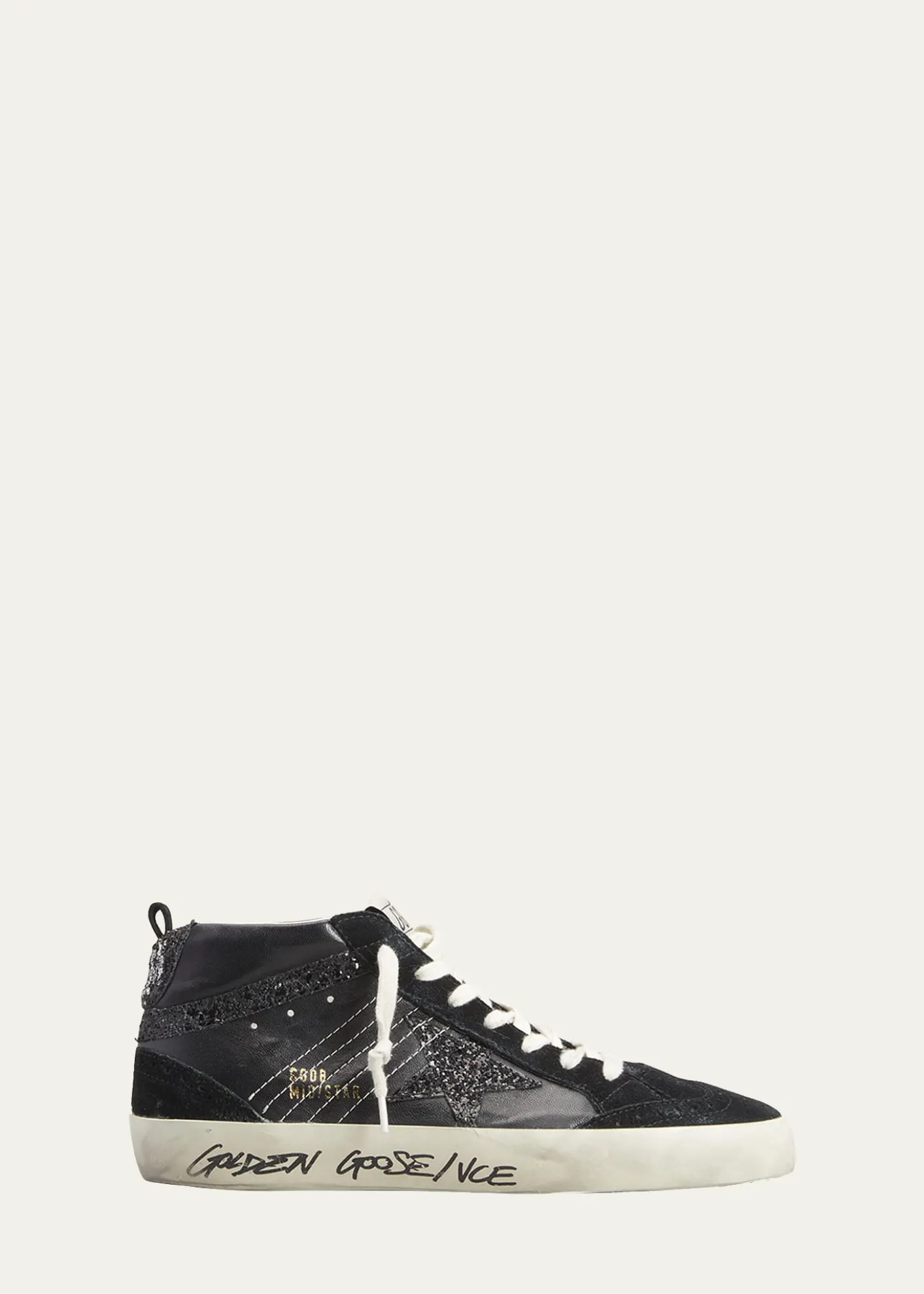 Golden GooseMid Star Glitter Wing-Tip Sneakers